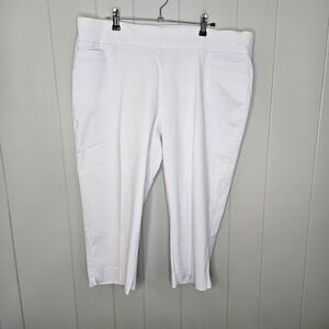 Prophecy Capris Women's Size 20W Stretchy White Pockets
